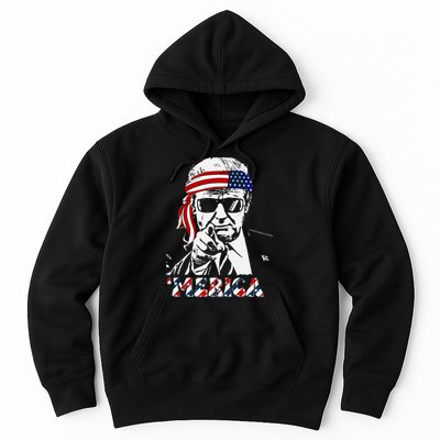 Merica Trump Happy American Flag Hoodie