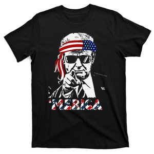 Merica Trump Happy American Flag T-Shirt