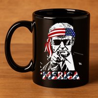 Merica Trump Happy American Flag 11oz C Handle Ceramic Mug