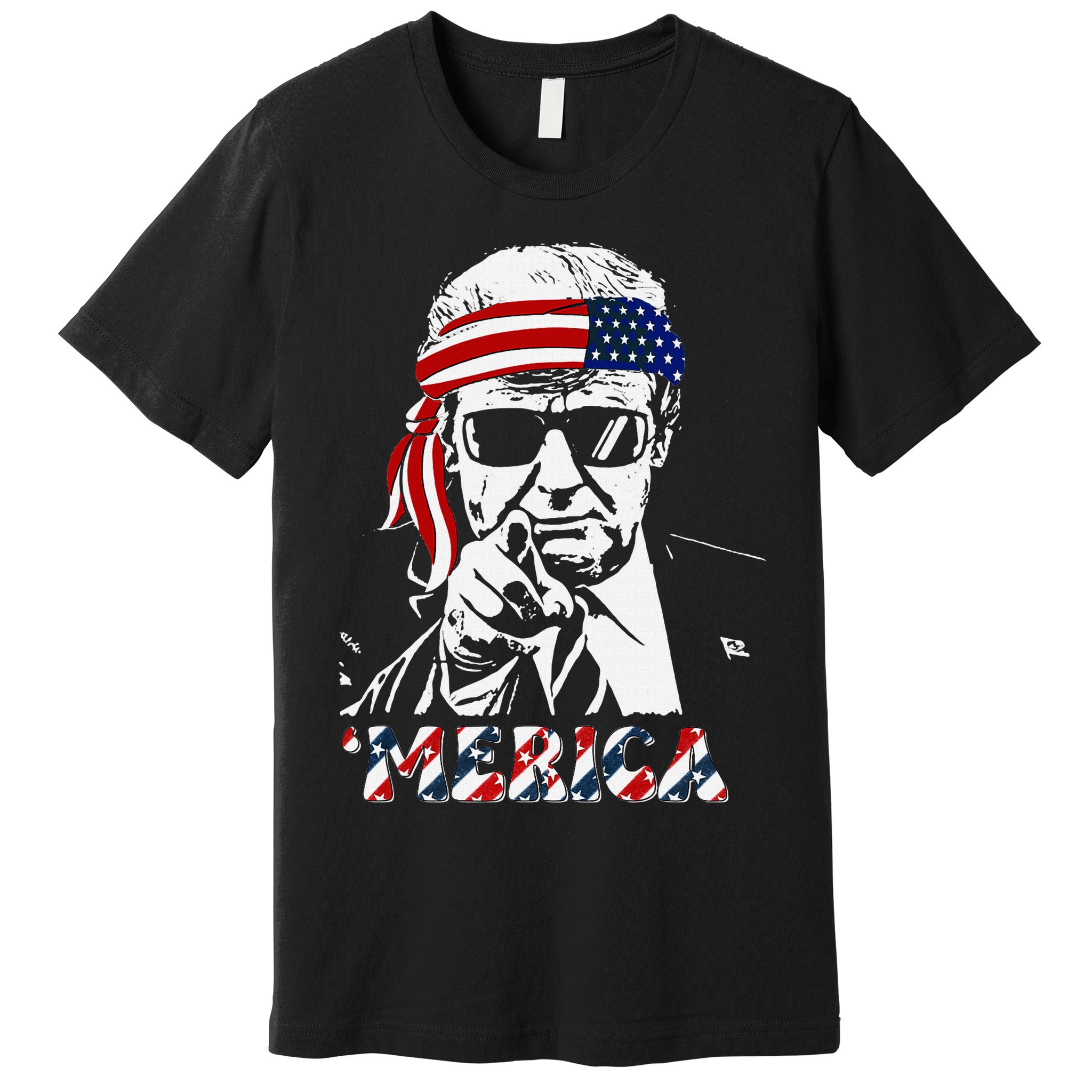 Merica Trump Happy American Flag Premium T-Shirt