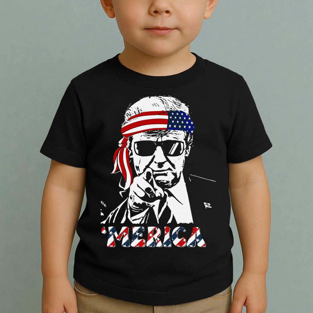 Merica Trump Happy American Flag Toddler T-Shirt