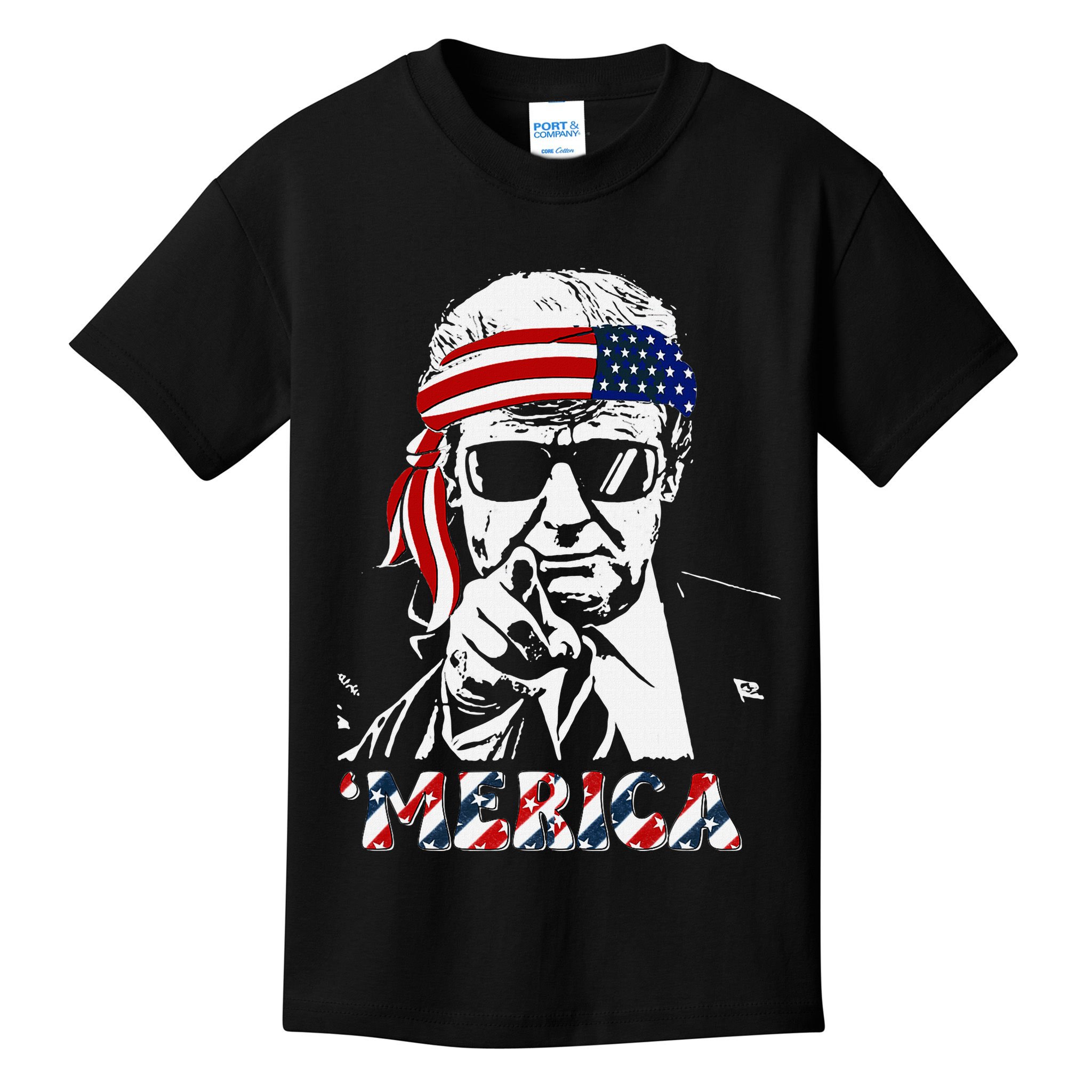 Merica Trump Happy American Flag Kids T-Shirt