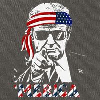 Merica Trump Happy American Flag Cotton Canvas Backpack