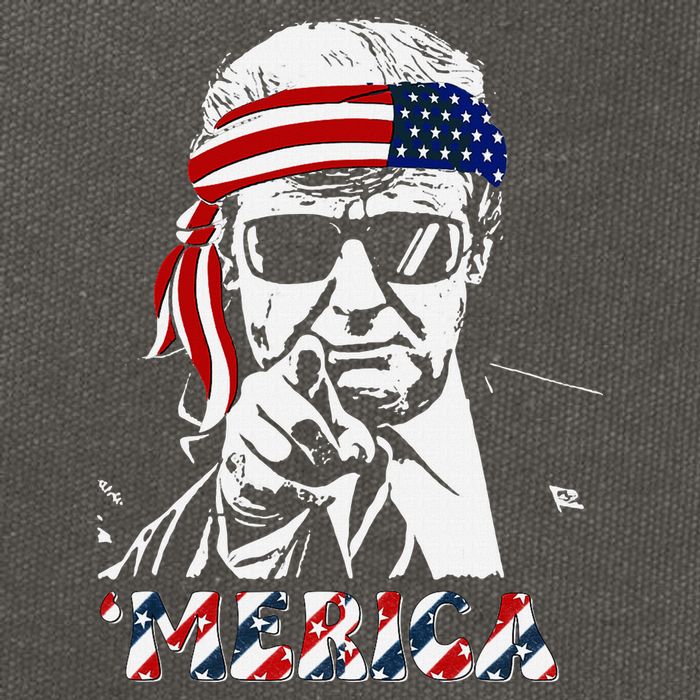 Merica Trump Happy American Flag Cotton Canvas Backpack