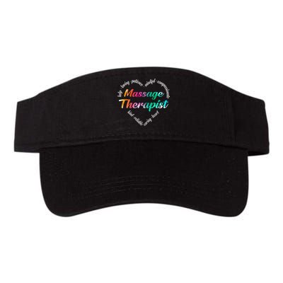 Massage Therapist Heart Word Cloud Watercolor Rainbow Valucap Bio-Washed Visor