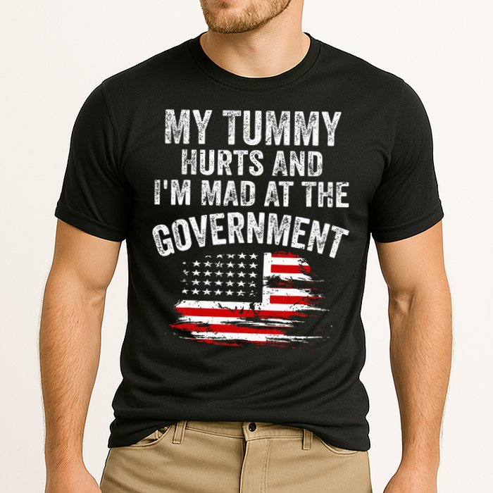 My Tummy Hurts And I'm MAD At The Government Meme Cooling Performance Crew T-Shirt