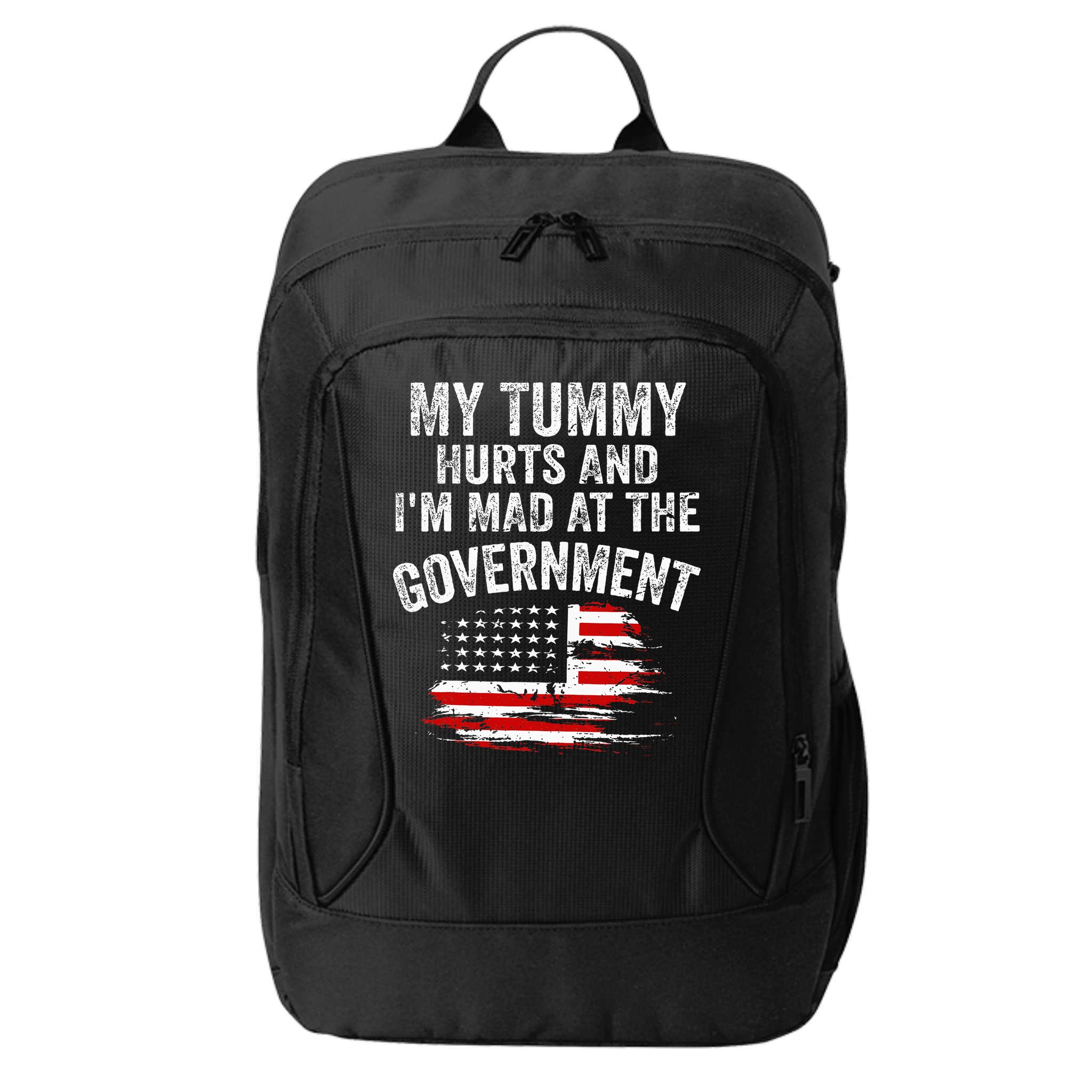 My Tummy Hurts And I'm MAD At The Government Meme City Backpack