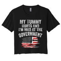 My Tummy Hurts And I'm MAD At The Government Meme Women's Crop Top Tee