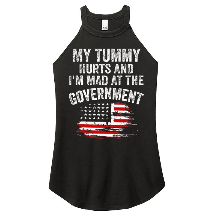 My Tummy Hurts And I'm MAD At The Government Meme Women's Perfect Tri Rocker Tank