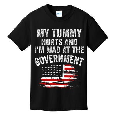 My Tummy Hurts And I'm MAD At The Government Meme Kids T-Shirt