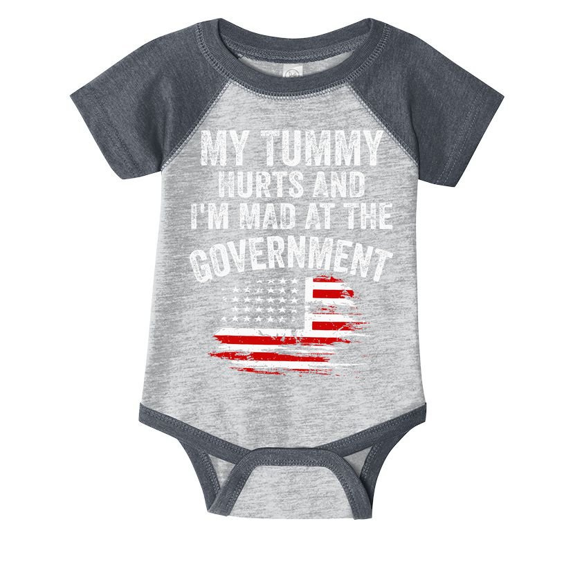 My Tummy Hurts And I'm MAD At The Government Meme Infant Baby Jersey Bodysuit