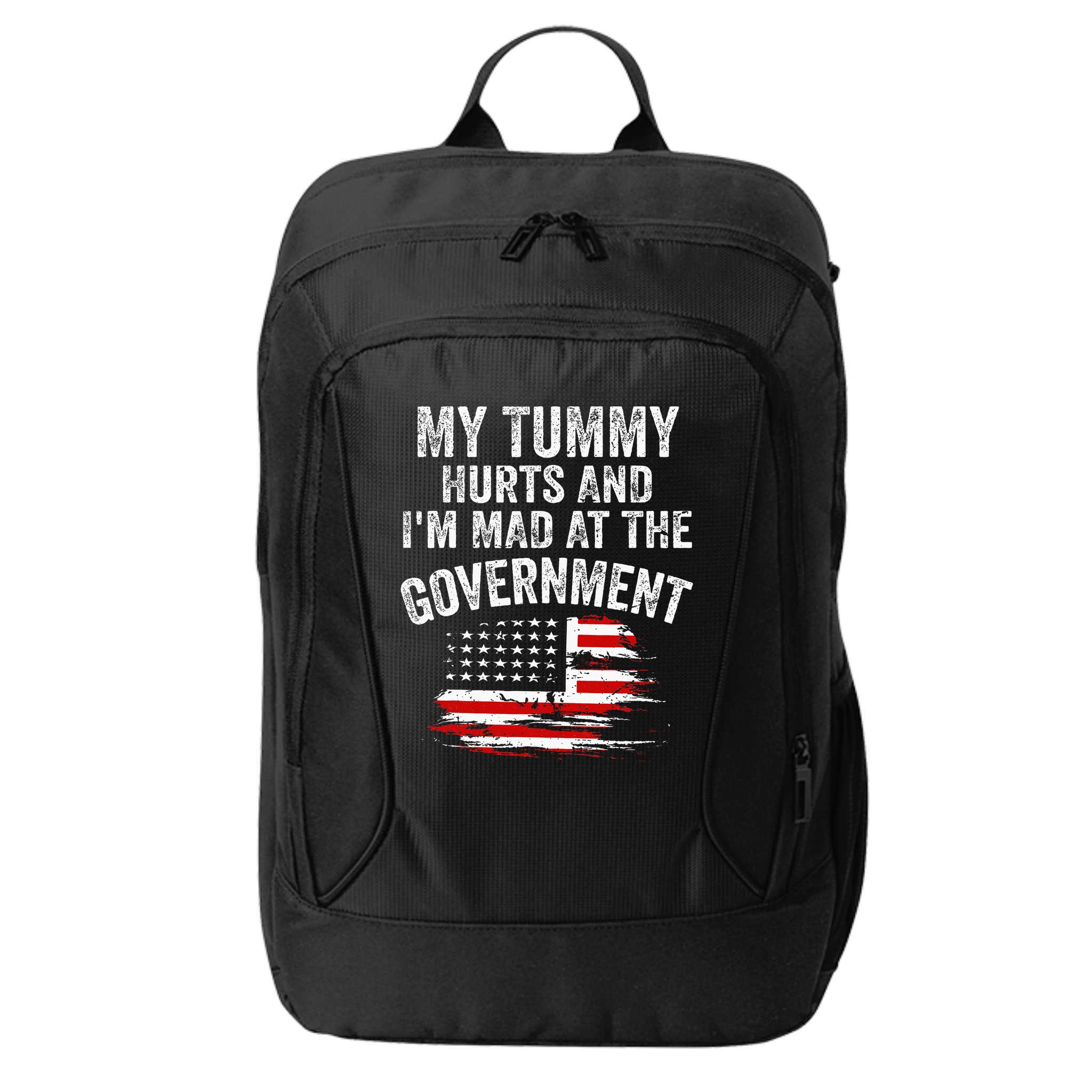 My Tummy Hurts And Im MAD At The Government Meme City Backpack