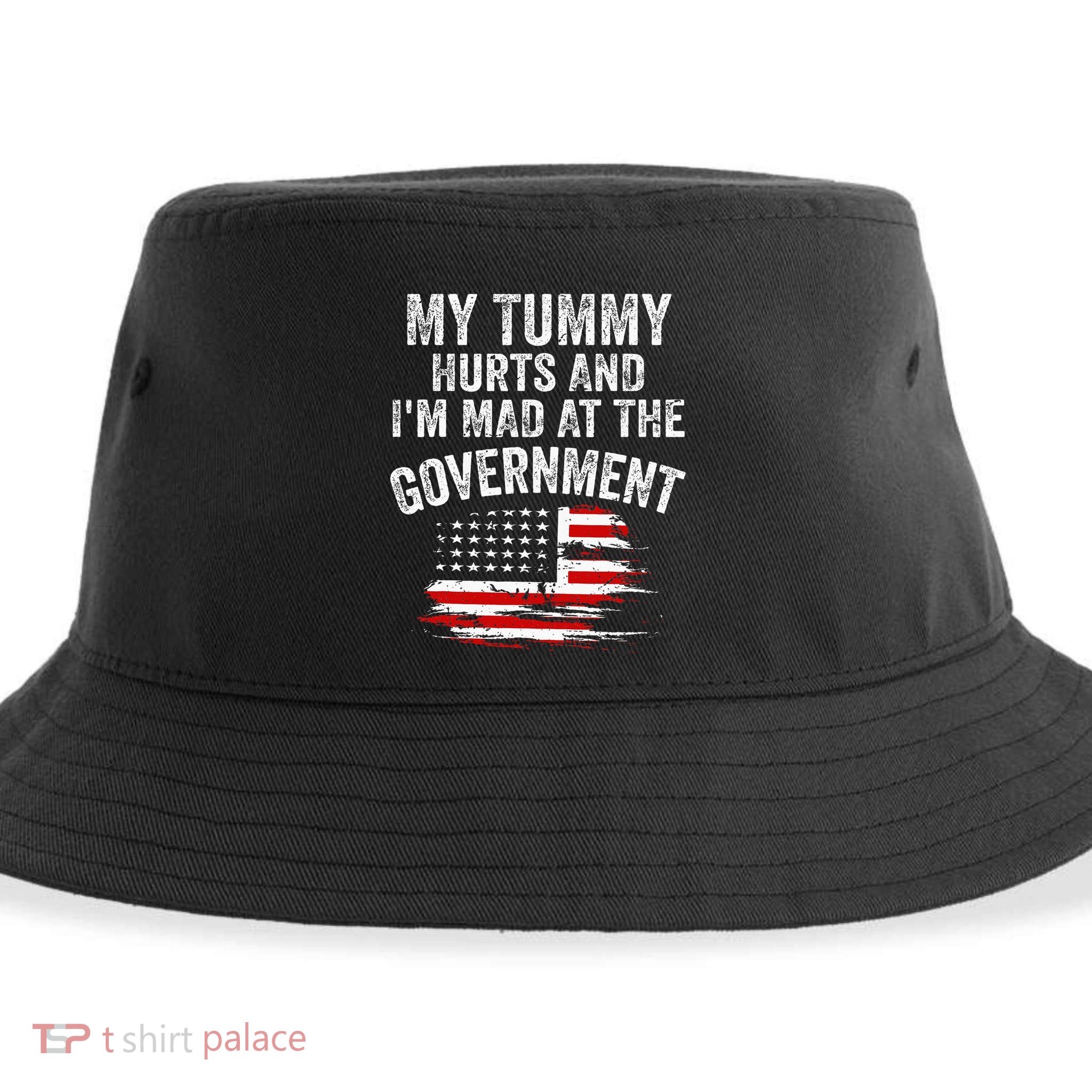 My Tummy Hurts And Im MAD At The Government Meme Sustainable Bucket Hat