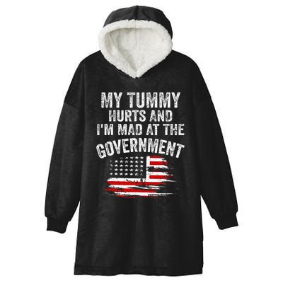 My Tummy Hurts And Im MAD At The Government Meme Hooded Wearable Blanket
