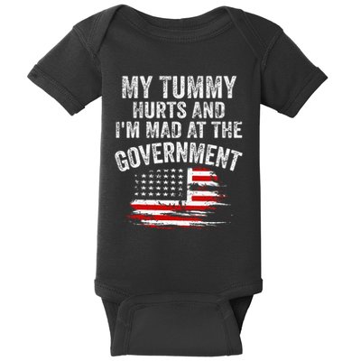 My Tummy Hurts And Im MAD At The Government Meme Baby Bodysuit