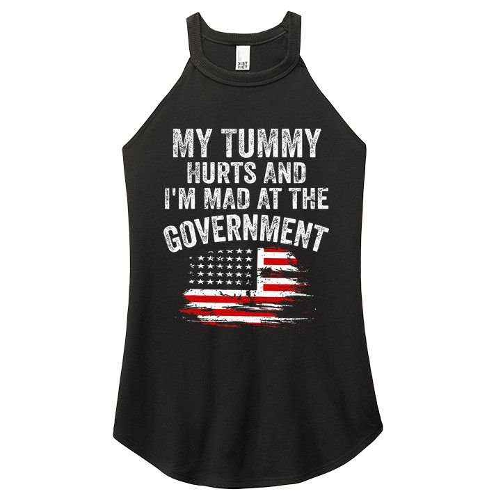 My Tummy Hurts And Im MAD At The Government Meme Women's Perfect Tri Rocker Tank