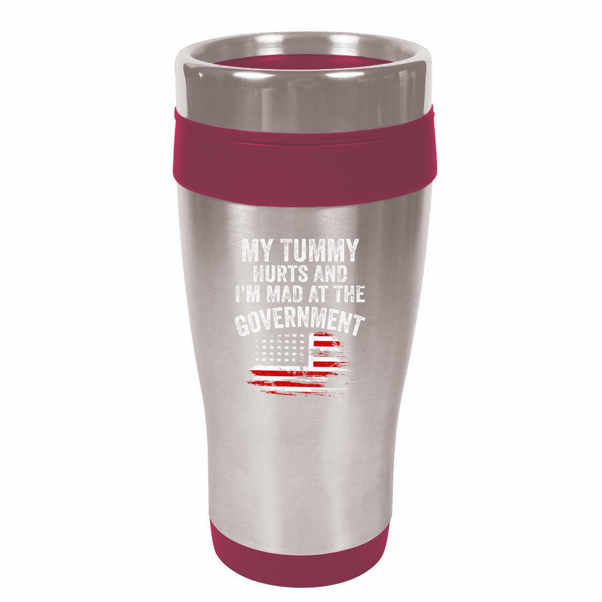 My Tummy Hurts And Im MAD At The Government Meme 16oz Travel Tumbler