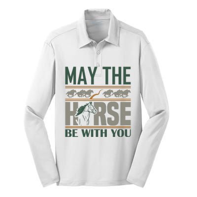 May The Horse Be With You Silk Touch Performance Long Sleeve Polo