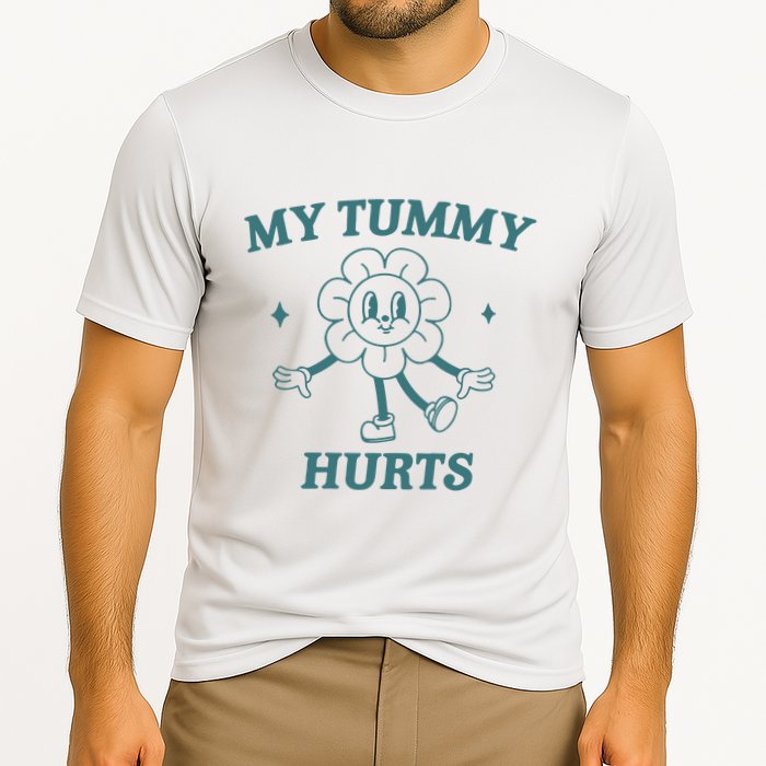 My Tummy Hurts Tummy Ache Survivor Meme Cooling Performance Crew T-Shirt