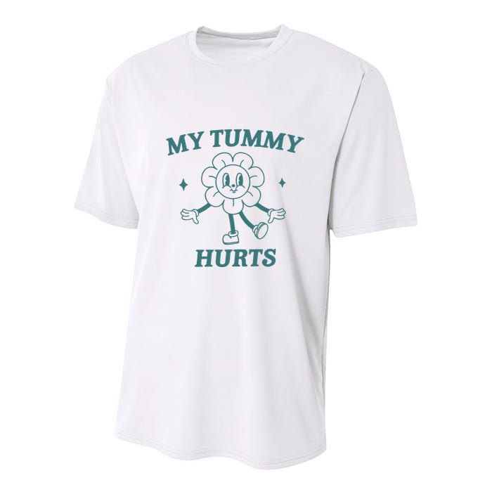 My Tummy Hurts Tummy Ache Survivor Meme Youth Performance Sprint T-Shirt