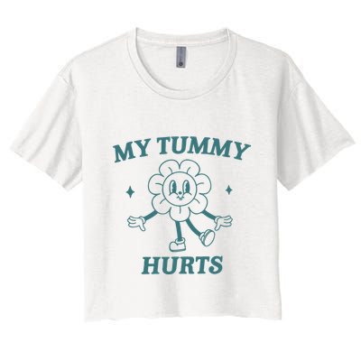 My Tummy Hurts Tummy Ache Survivor Meme Crop Top