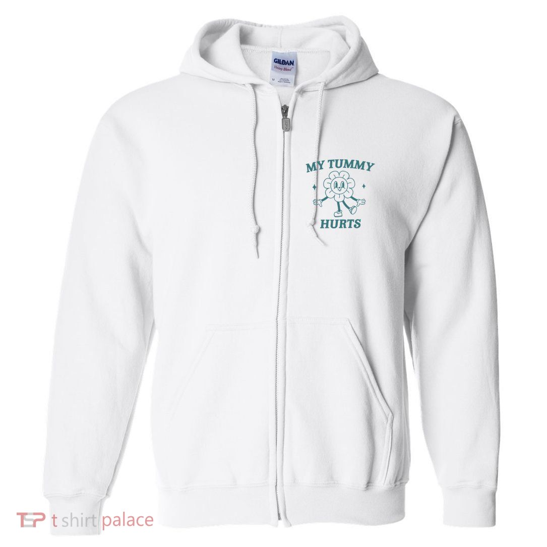My Tummy Hurts Tummy Ache Survivor Meme Full Zip Hoodie
