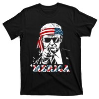 Merica Trump Happy 4th Of July Trump American Flag T-Shirt