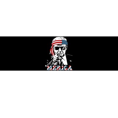 Merica Trump Happy 4th Of July Trump American Flag Bumper Sticker