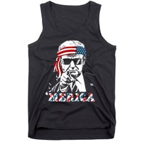 Merica Trump Happy 4th Of July Trump American Flag Tank Top