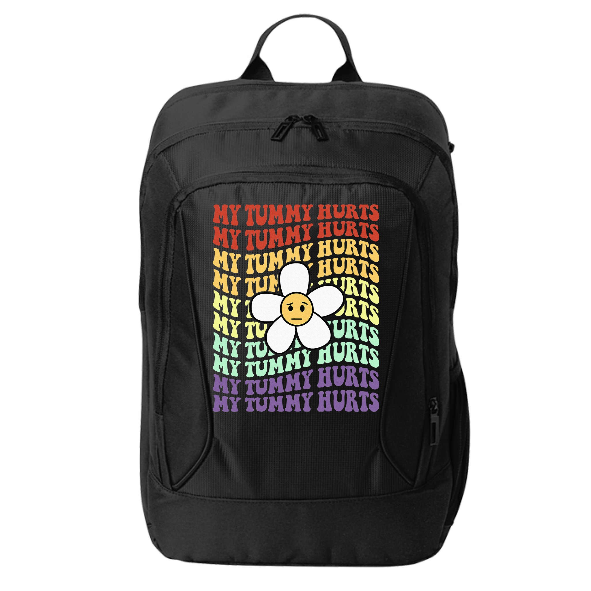 My Tummy Hurts Tummy Ache Survivor Retro Sunflower Women City Backpack