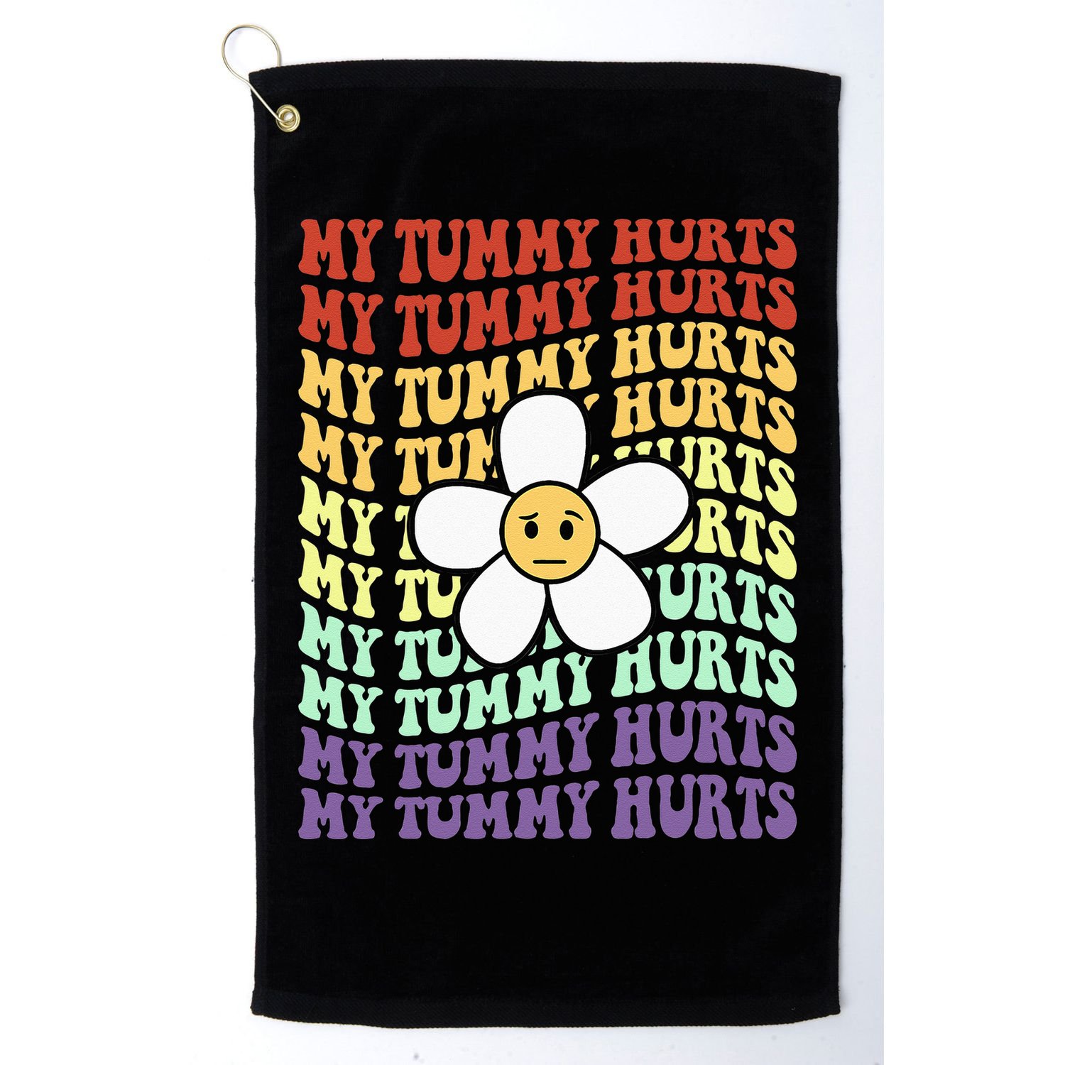 My Tummy Hurts Tummy Ache Survivor Retro Sunflower Women Golf Towel