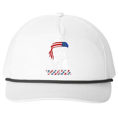 Merica Trump Happy 4th Of July Trump American Flag Snapback Five-Panel Rope Hat