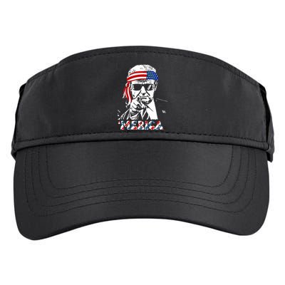 Merica Trump Happy 4th Of July Trump American Flag Adult Drive Performance Visor