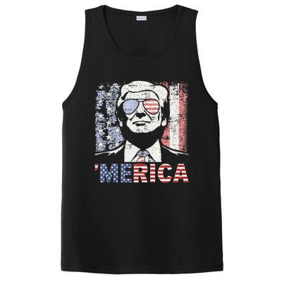 Merica Trump Happy 4th Of July Trump American Flag PosiCharge Competitor Tank