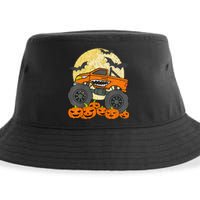 Monster Truck Halloween Jack O Lantern Moon Pumpkin Sustainable Bucket Hat