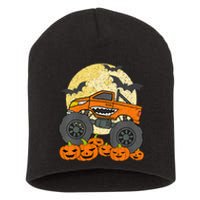 Monster Truck Halloween Jack O Lantern Moon Pumpkin Short Acrylic Beanie