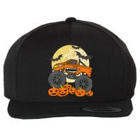 Monster Truck Halloween Jack O Lantern Moon Pumpkin Wool Snapback Cap