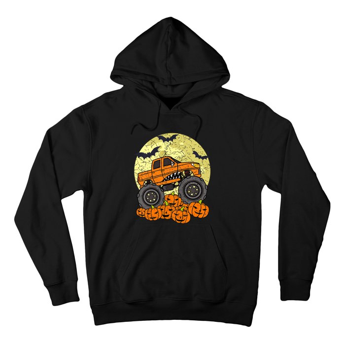 Monster Truck Halloween Jack O Lantern Moon Pumpkin Hoodie