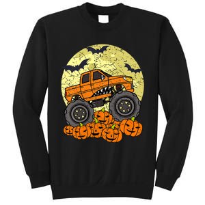 Monster Truck Halloween Jack O Lantern Moon Pumpkin Sweatshirt