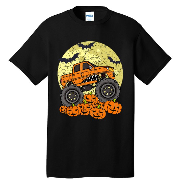 Monster Truck Halloween Jack O Lantern Moon Pumpkin Tall T-Shirt