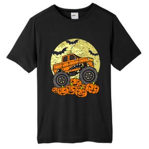 Monster Truck Halloween Jack O Lantern Moon Pumpkin Tall Fusion ChromaSoft Performance T-Shirt