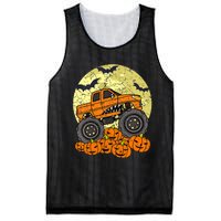 Monster Truck Halloween Jack O Lantern Moon Pumpkin Mesh Reversible Basketball Jersey Tank