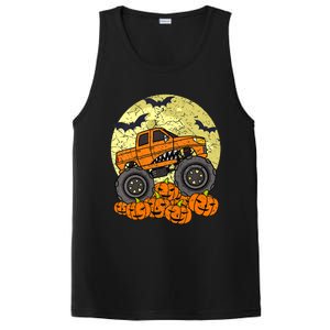 Monster Truck Halloween Jack O Lantern Moon Pumpkin PosiCharge Competitor Tank