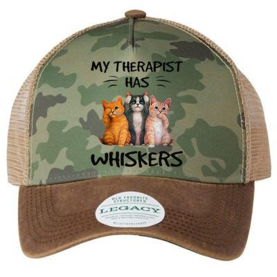 My Therapist Has Whiskers Funny Cat Lovers Legacy Tie Dye Trucker Hat