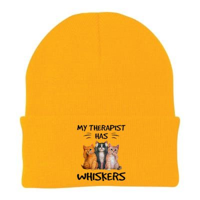 My Therapist Has Whiskers Funny Cat Lovers Knit Cap Winter Beanie