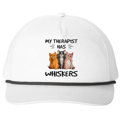 My Therapist Has Whiskers Funny Cat Lovers Snapback Five-Panel Rope Hat