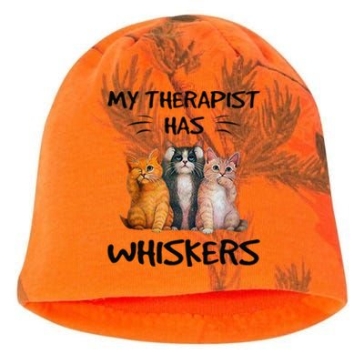 My Therapist Has Whiskers Funny Cat Lovers Kati - Camo Knit Beanie