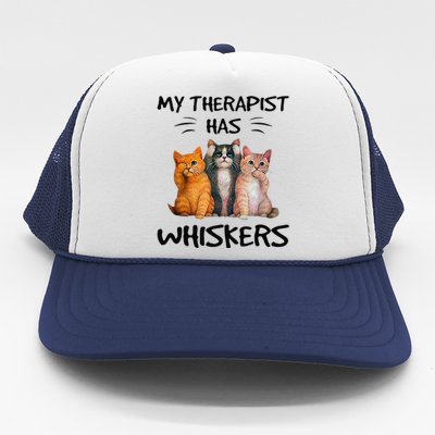 My Therapist Has Whiskers Funny Cat Lovers Trucker Hat