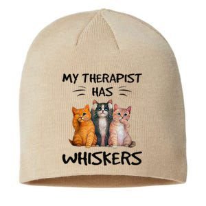 My Therapist Has Whiskers Funny Cat Lovers Sustainable Beanie