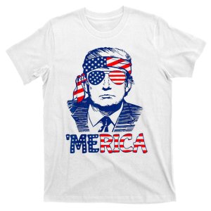 Merica Trump Happy Trump American Flag Fun T-Shirt